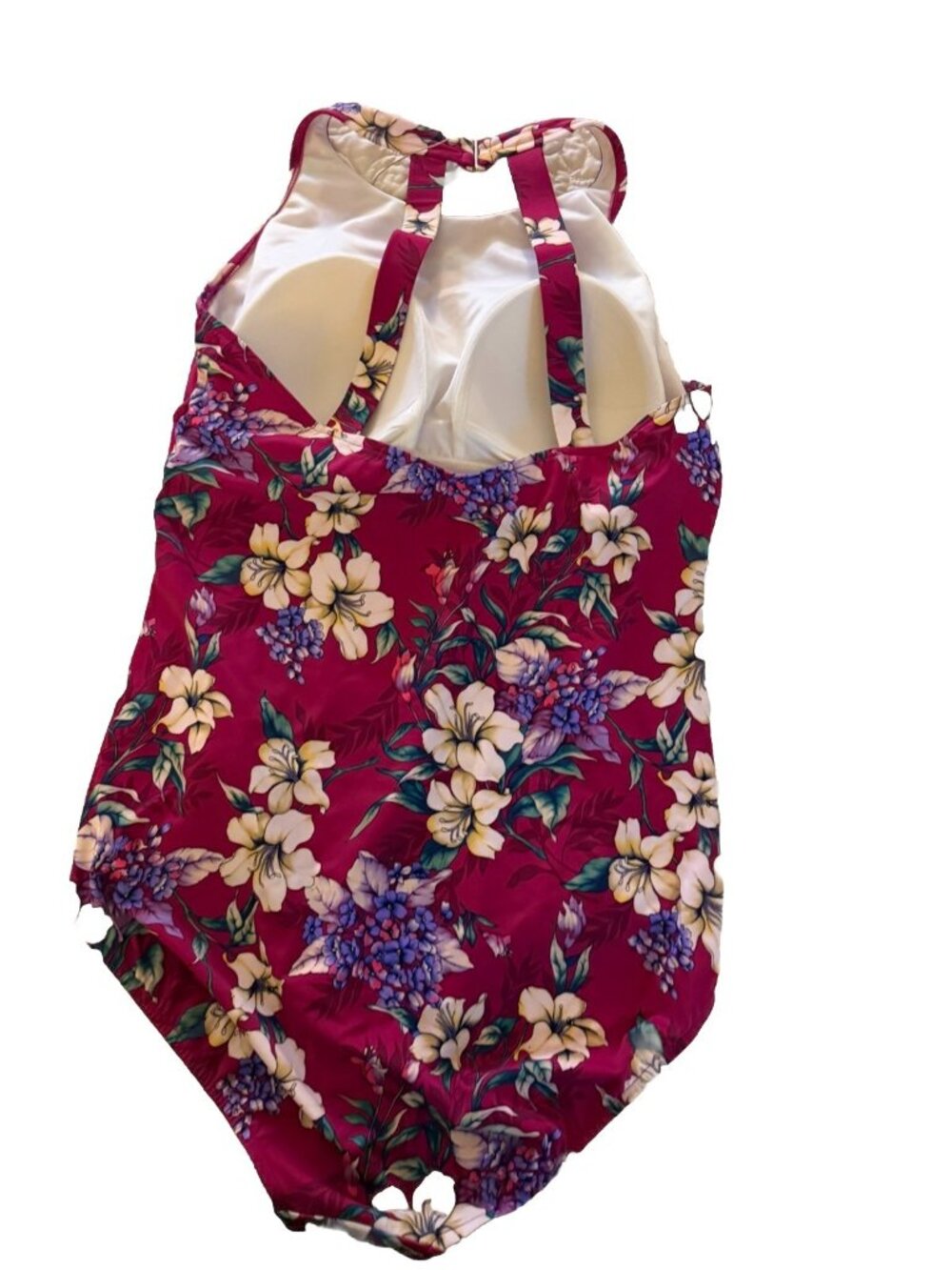 Chico’s $128 SWIM Floral One Piece High~Neck Swimsuit Purple Size 16 NEW!! - Picture 3 of 4